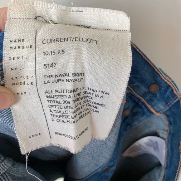 Current/Elliott The Naval Skirt Jean Skirt Size 26 - Picture 6 of 8